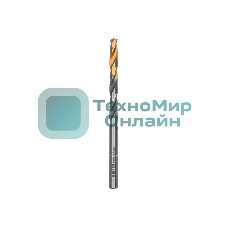 Сверло спиральное по металлу Denzel 5,5 x 93мм, Р6М5, Golden Tip, многогранная заточка