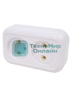 Розетка 2-м Кунцево ОП Валентина 10А IP20 РА10-382 бел. 5416