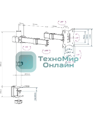 Кронштейн для мониторов Arm Media LCD-T03 черный 15