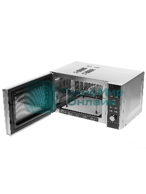 Микроволновая печь CASO MG 25 Ceramic Menu серебристый/черный, 25 л, 900 Вт, переключатели - кнопки, поворотный механизм