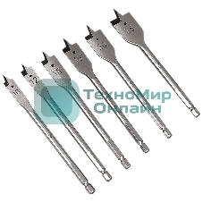 Набор перовых сверл по дереву 6 шт (10/12/16/18/20/25мм) Deli DH-MBZ006-ED1 длина 150мм, 1/4