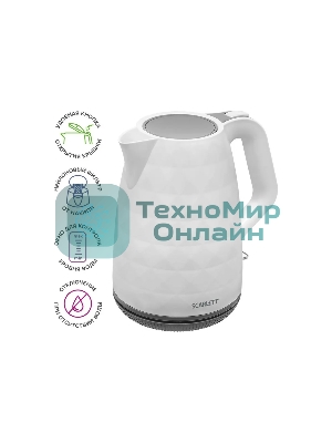Чайник электрический Scarlett SC-EK18P49 1.7 л, 2200 Вт, белый/серый (корпус: пластик)