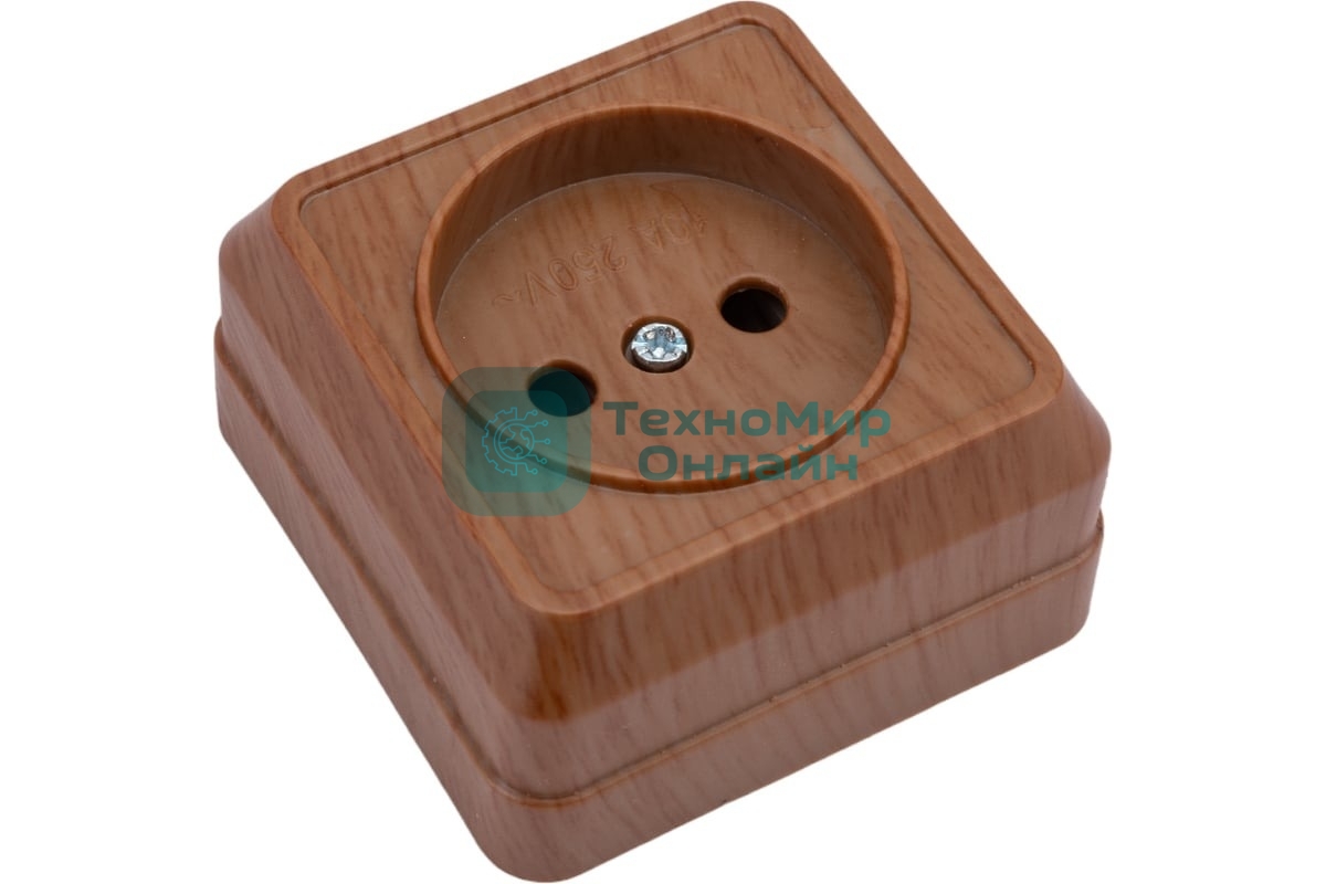 Розетка 1-м ОП Октава 10А IP20 без заземл. дуб IEK ERO10-K04-10-DC