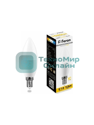 Лампа светодиодная Feron LB-970 13Вт E14 теплый матовая свеча