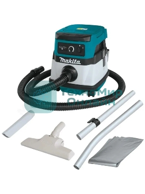 Строительный пылесос Makita DVC150LZ гибридное, белый, 320 Вт, уборка сухая/влажная, пылесборник мешок/контейнер, 15 л