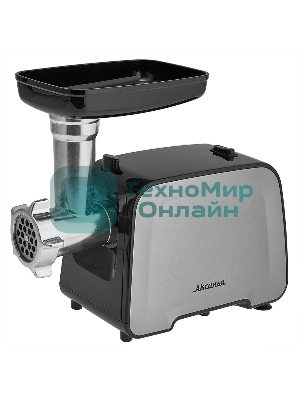 Мясорубка электрическая АКСИНЬЯ КС-2006 черный/серый, 2300 Вт, 2.2 кг/мин, реверс, защита от перегрузки, насадки - 5