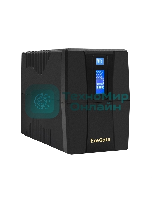 Источник бесперебойного питания ExeGate EX292776RUS Power Smart ULB-800.LCD.AVR.2SH 800VA/480W, LCD, AVR, 2*Schuko, металлический корпус, черный