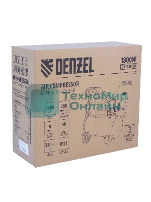 Компрессор воздушный Denzel DK1800/50,Х-PRO (58068) 1,8 кВт, 280л/мин, 50л
