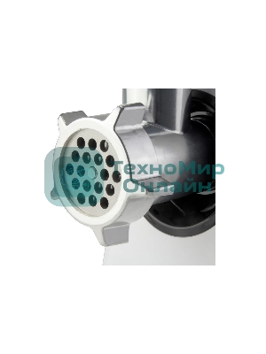 Мясорубка электрическая Galaxy GL 2411 белый, 1200 Вт, 1.3 кг/мин, реверс, защита от перегрузки, металлический лоток, насадки - 5