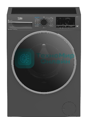 Стирально-сушильная машина Beko B3DFR57H22A антрацит, загрузка фронтальная 7.5кг, 1200 об/мин., класс: B