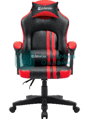 Кресло Defender MERCURY BLACK/RED черный/красный, экокожа