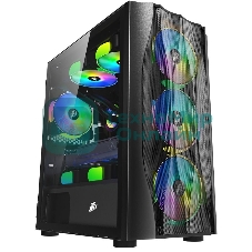 Компьютерный корпус 1STPLAYER FIREBASE X3-M Black, mATX, TG, 4x120мм LED fans inc.