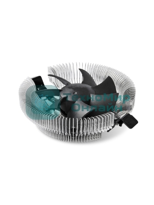 Кулер для процессора Crown CM-80 v2 серебристый/черный, 75 мм, алюминий, 2200 об/мин, 22 дБ, 3 pin, 65 Вт, 42 мм