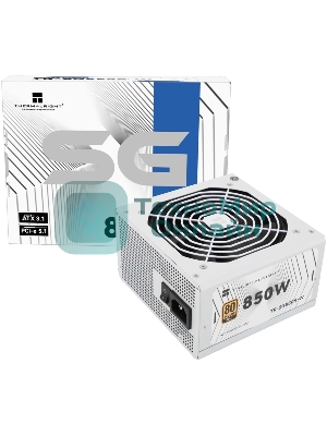 Блок питания Thermalright, 850W 80+ Gold (ATX, 3.1, PCIe 5.1, Non-modular, 1x24(20+4)pin, 1xCPU 8(4+4)pin, 2xPCIe*2 8(6+2)pin, 5xSATA3, 1x12+4pin (12VHPWR PCIe 5.1 12+4pin 600mm), 3xMOLEX4pin, Active, 120x120мм, 150x140x86mm, APFC, white)