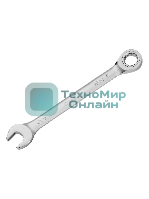 Набор ключей комбинированных трещоточных Denzel 6-19 мм, 12 шт., CrV, матовый хром