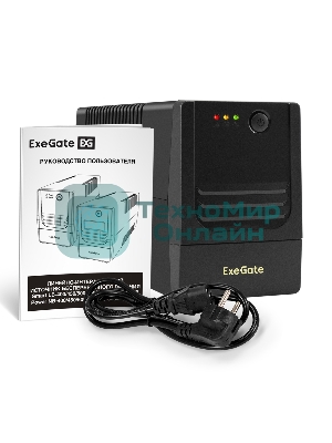 Источник бесперебойного питания ExeGate Power NB-450.LED.AVR.4C13 (450VA/270W, LED, AVR, 4*C13, батарея 12V 4.5Ah, Black)