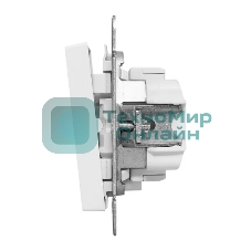 Механизм выключателя EKF UP1-SWW-14 одноклавишный, с подсветкой, белый Эпика