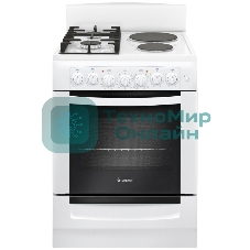 Плита комбинированная Gefest ПГЭ 6112-02 0112 белый, конфорок 2 газовых и 2 электрических, духовка 55 л, 60 см x 85 см x 60 см