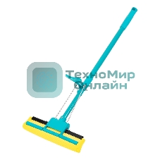 Швабра отжимная Home Palisad 110 см, губка PVA 26х5,5х6 см, телескопическая рукоятка, бирюзовая