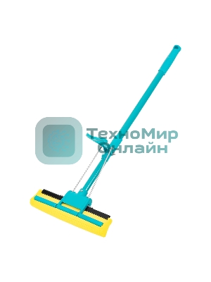 Швабра отжимная Home Palisad 110 см, губка PVA 26х5,5х6 см, телескопическая рукоятка, бирюзовая