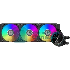 Система охлаждения PCCooler DA360 Pro ARGb Digital BK (300W, 360мм, LED temp., Black, ARGb/Fans: 3x120мм, 75.8CFM, 33.7dBA, 2200RPM/Pump height 57мм, 28dBA, 3000RPM, Rad thickness 27мм/S: 1851, 1700, 1200, 20XX, 115X, AM5, AM4)