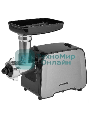 Мясорубка электрическая АКСИНЬЯ КС-2006 черный/серый, 2300 Вт, 2.2 кг/мин, реверс, защита от перегрузки, насадки - 5