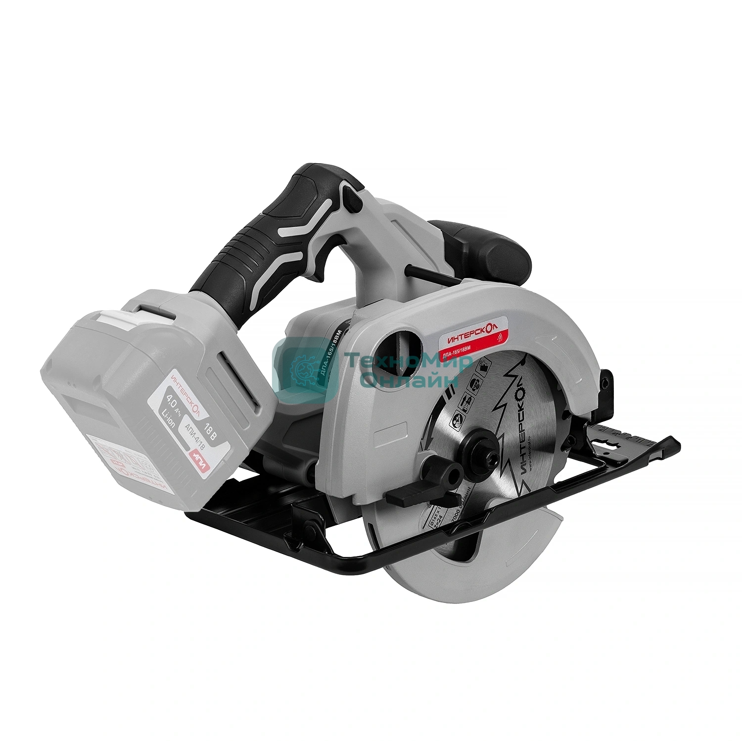 Дисковая пила бесщеточная аккумуляторная Интерскол ДПА-165/18ВМ 762.4.1.70