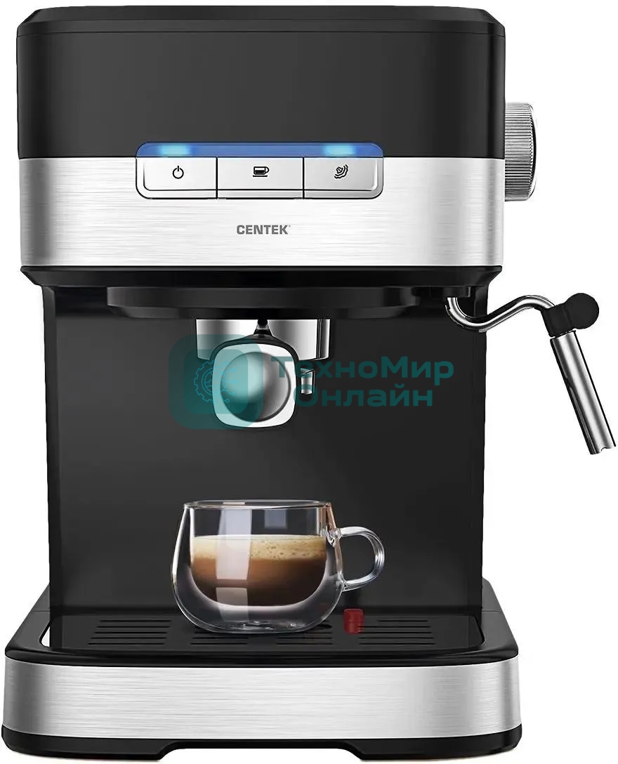 Кофеварка рожковая Centek CT-1171 черный, исп. кофе - молотый, 1.5 л, 1200 Вт, 20 бар