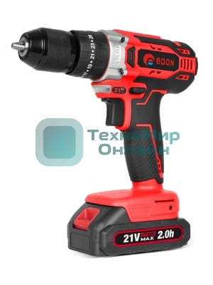 Дрель-шуруповерт Edon UAD-21A, 21 В, 2 Ач, 28 Нм, бесщеточный