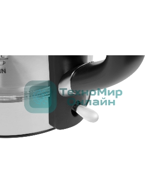 Чайник электрический Hyundai HYK-G5501 1.7 л, 2200 Вт, серебристый/черный