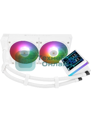 Водяное охлаждение для процессора Thermalright Grand Vision 240 (240mm, LED, White, ARGB/Fans: 2x120mm, 80.45CFM, 29.4dBA, 2150RPM/Pump height 72.5mm, 6400RPM, Rad thickness 27mm/S: 1700, 1200, 1851, 115X, 2011, 2066, AM5, AM4)