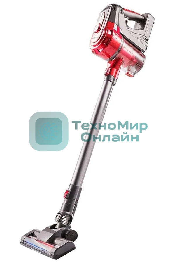 Пылесос вертикальный Kelli KL-8022 красный, питание от аккумулятора, 250 Вт, уборка сухая, пылесборник 1 л
