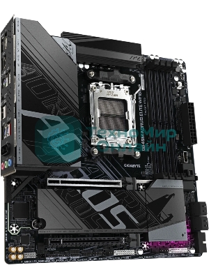 Материнская плата Gigabyte B840M AORUS ELITE WIFI6E, AM5, AMD B840, 4xDDR5, 4xSATA, 2xM.2, 1xPCIe 4.0 x16, 1xPCIe 3.0 x16, 1xHDMI, 1xDP, 1x2.5Gb LAN, Wi-Fi 6E, Bluetooth 5.3, 1xUSB-C 10Gbps, 1xUSB-C 5Gbps, 2xUSB-A 10Gbps, 2xUSB-A 5Gbps, 4xUSB-A 2.0, 1xPS/2, 3x3.5 мм, 7.1, mATX