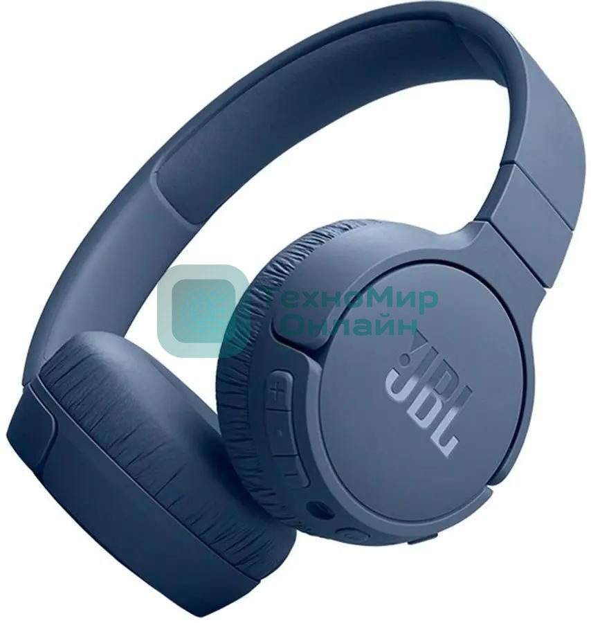 Беспроводные/проводные наушники JBL Tune 670NC синий, накладные, Bluetooth + проводной, активное шумоподавление, складная конструкция, до 70 ч