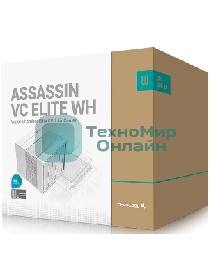 Устройство охлаждения(кулер) Deepcool Assassin VC Elite Wh Soc-AM5/AM4/1200/2066/1700/1851 белый 4-pin 22.6-29.3dB Al+Cu 300W 1772gr Ret (R-ASN4-WHNVNN-GJD)