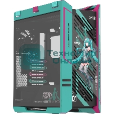 Корпус ASUS ROG Strix Helios II GX601S Hatsune Miku Edition Black, Full-Tower, чёрный, 4 x 140 мм