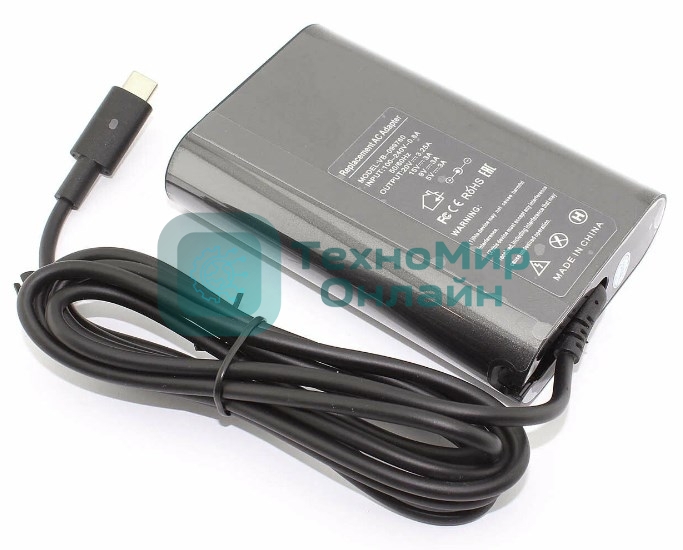 Блок питания (сетевой адаптер) для ноутбуков Dell 5V/20V-3.25A 65W Type-C, OEM