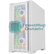 Компьютерный корпус Powercase ByteFlow Micro White, Tempered Glass, 4х 120мм ARGb fans, ARGb HUB, белый, mATX (CAMBFW-A4)