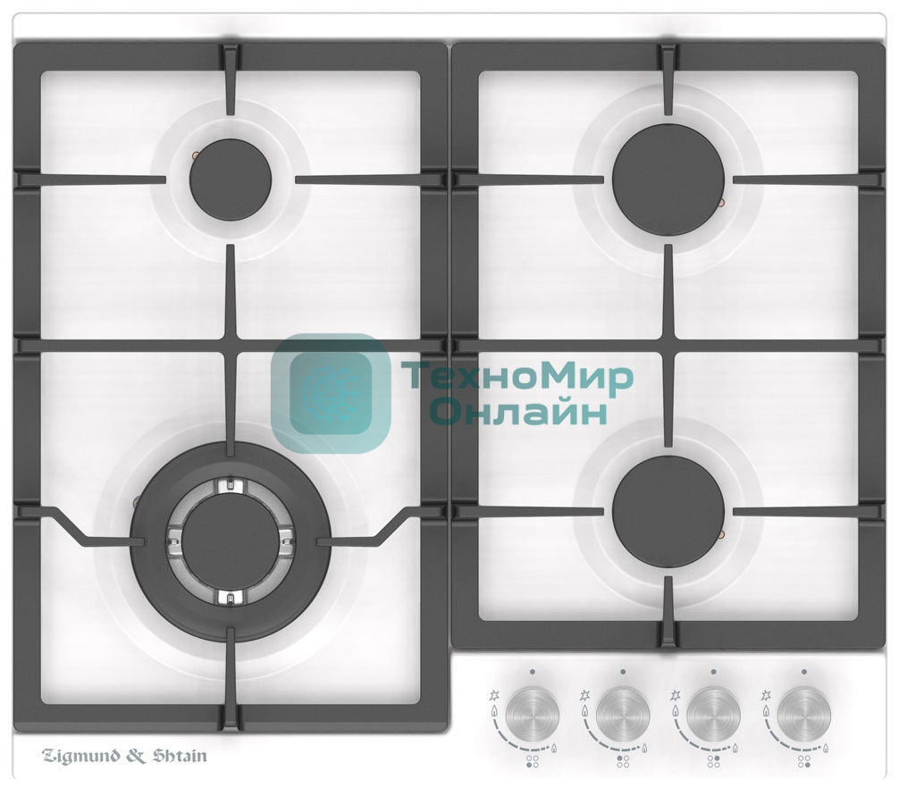 Газовая варочная панель Zigmund & Shtain G 14.6 W независимая, белый