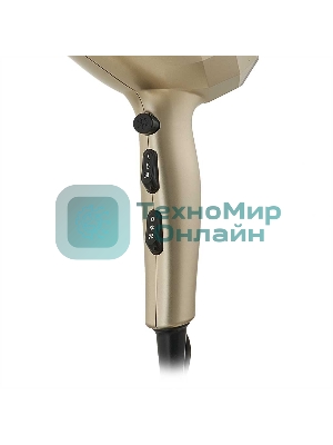 Фен DELTA LUX DL-0941 золотой/черный, 2200 Вт, ионизация