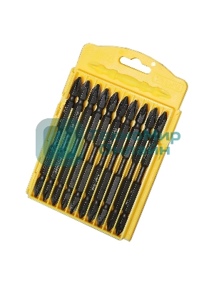 Набор двухсторонних торсионных бит для ударных шуруповертов 10 шт Deli DL253202 PH2x100 мм, сталь S2, пласт. кейс