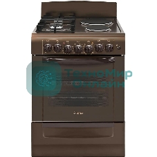Плита комбинированная Gefest ПГЭ 6112-02 0137 коричневый, конфорок 2 газовых и 2 электрических, духовка 55 л, 60 см x 85 см x 60 см