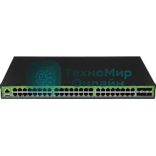 Коммутатор Digma DSW848G-6S+R, 48×1 Гбит/с + 6×10 Гбит/с SFP+, управляемый