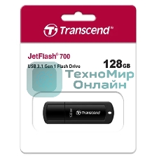 Флешка USB Transcend JetFlash 700 (TS128GJF700), 128Gb, USB 3.0, R/W 70/30, черный