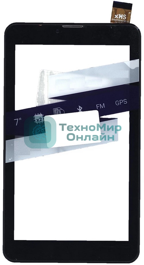 Сенсорное стекло (тачскрин) для Irbis TZ709 V2, черное с рамкой