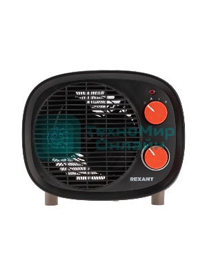 Тепловентилятор Rexant черный, 2000 Вт, 20 м2, термостат