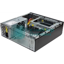 Компьютерный корпус с блоком питания 250Вт. Сase Foxline mITX 250W TFX, 2xUSB 3.0, черный Trim, powercord