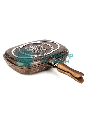 Сковорода-гриль Lara LR02-221 30 см, с крышкой, антипригарное покрытие