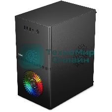 Компьютерный корпус CBR mATX Minitower V867, без БП, 1хUSB 3.0, 2хUSB 2.0, HD Audio+Mic, Rainbow Fan, Black PCC-MATX-V867-WPSU