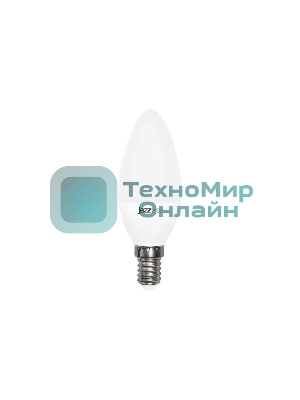 Лампа светодиодная JazzWay PLED-ECO-C37 5Вт свеча 3000К теплый белый E14 400лм 220-240В